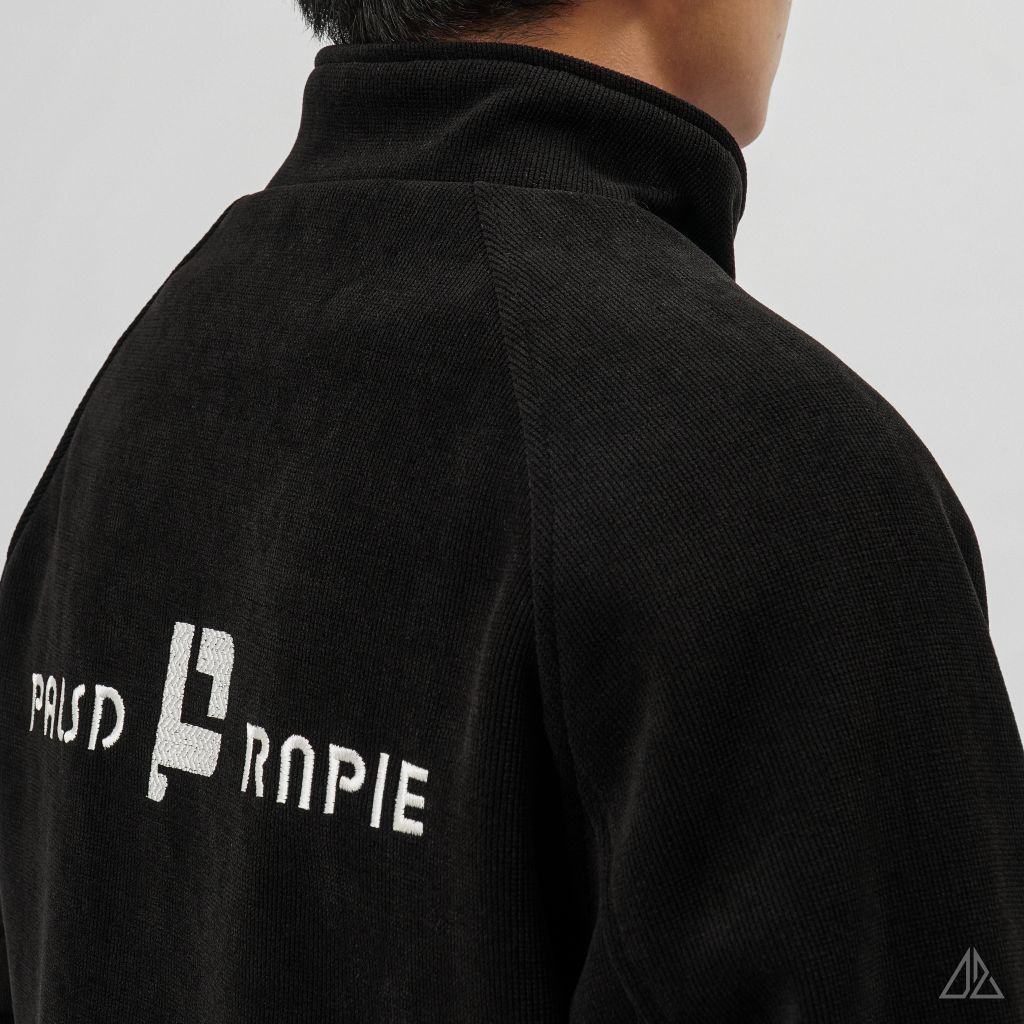 Áo khoác nhung cổ đứng lót nhung thêu P K-6611