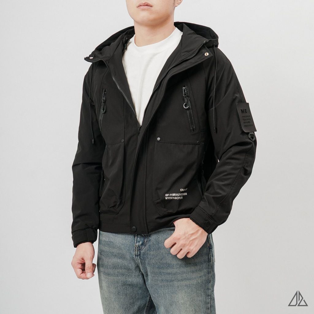 Áo Khoác Gió Nam D2SHOP phối túi zip ngực K-6815