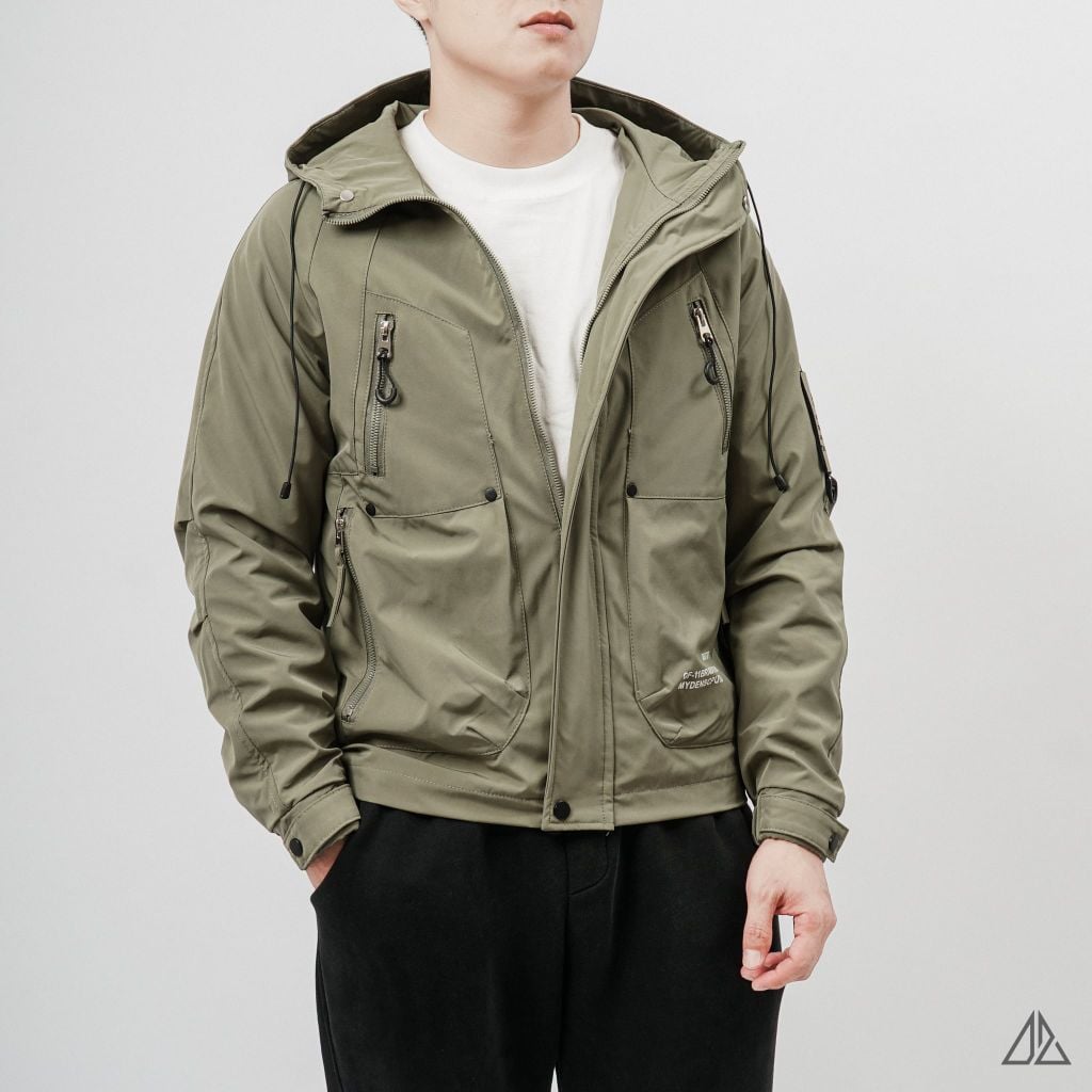 Áo Khoác Gió Nam D2SHOP phối túi zip ngực K-6815