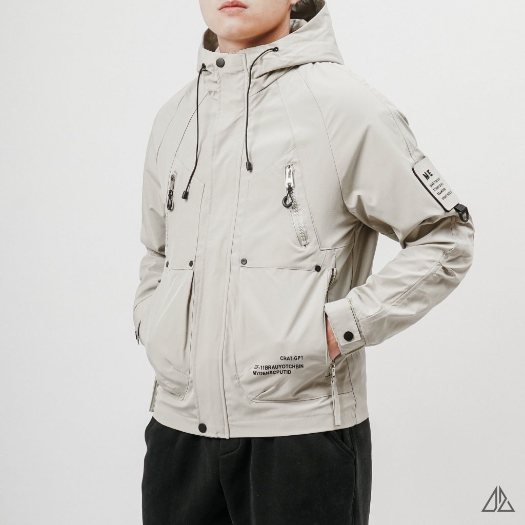 Áo Khoác Gió Nam D2SHOP phối túi zip ngực K-6815