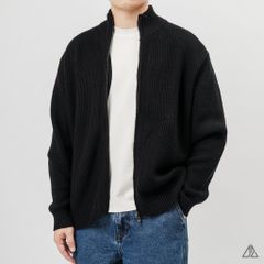 Áo Khoác Cardigan Len Nam D2SHOP Zip kéo cổ dứng, vải len dệt gân K-6853