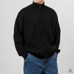 Áo Khoác Cardigan Len Nam D2SHOP Zip kéo cổ dứng, vải len dệt gân K-6853