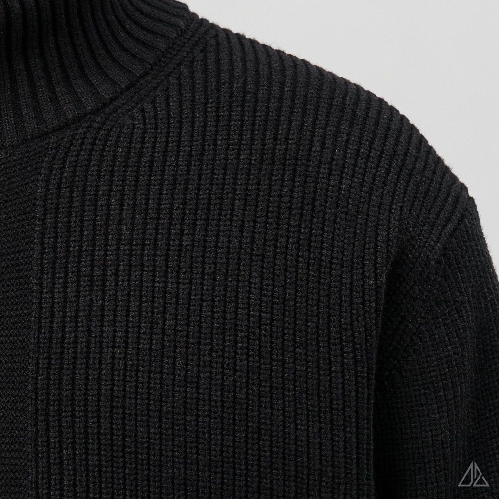 Áo Khoác Cardigan Len Nam D2SHOP Zip kéo cổ dứng, vải len dệt gân K-6853