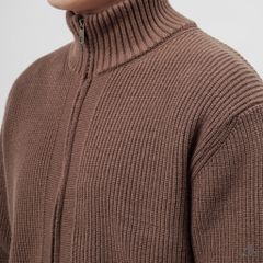 Áo Khoác Cardigan Len Nam D2SHOP Zip kéo cổ dứng, vải len dệt gân K-6853