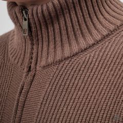 Áo Khoác Cardigan Len Nam D2SHOP Zip kéo cổ dứng, vải len dệt gân K-6853