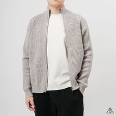 Áo Khoác Cardigan Len Nam D2SHOP Zip kéo cổ dứng, vải len dệt gân K-6853