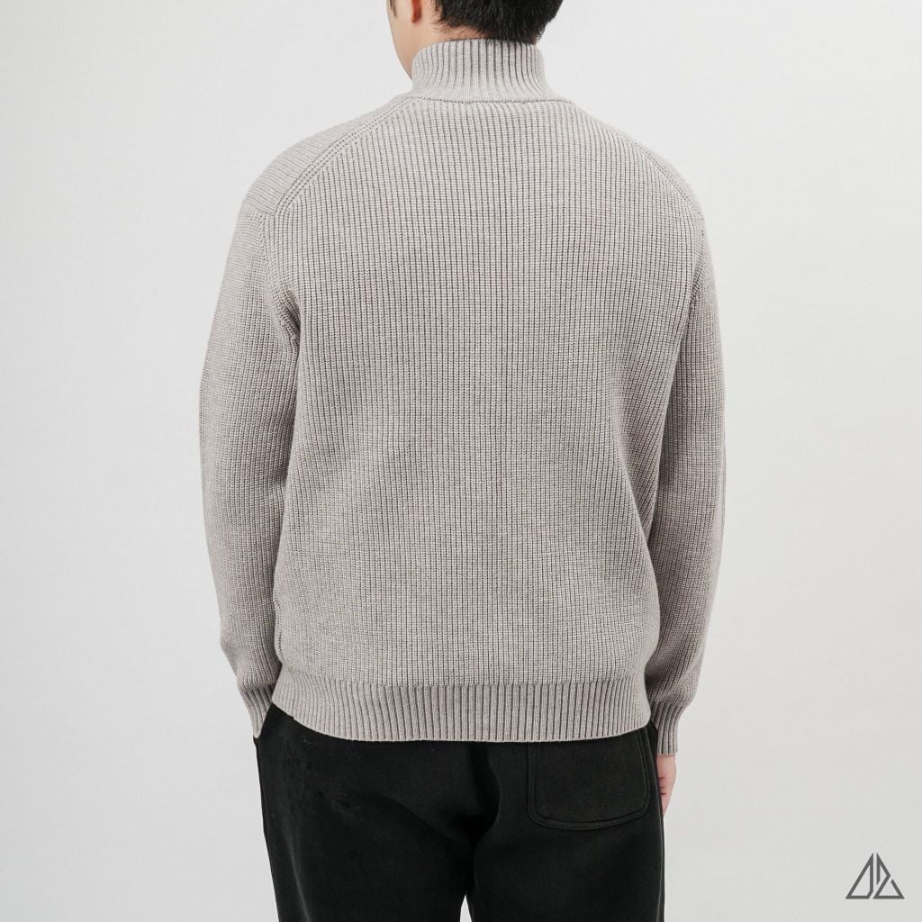 Áo Khoác Cardigan Len Nam D2SHOP Zip kéo cổ dứng, vải len dệt gân K-6853