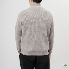 Áo Khoác Cardigan Len Nam D2SHOP Zip kéo cổ dứng, vải len dệt gân K-6853