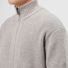 Áo Khoác Cardigan Len Nam D2SHOP Zip kéo cổ dứng, vải len dệt gân K-6853