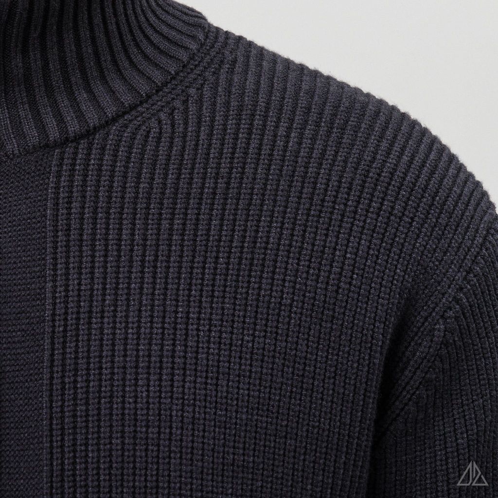 Áo Khoác Cardigan Len Nam D2SHOP Zip kéo cổ dứng, vải len dệt gân K-6853