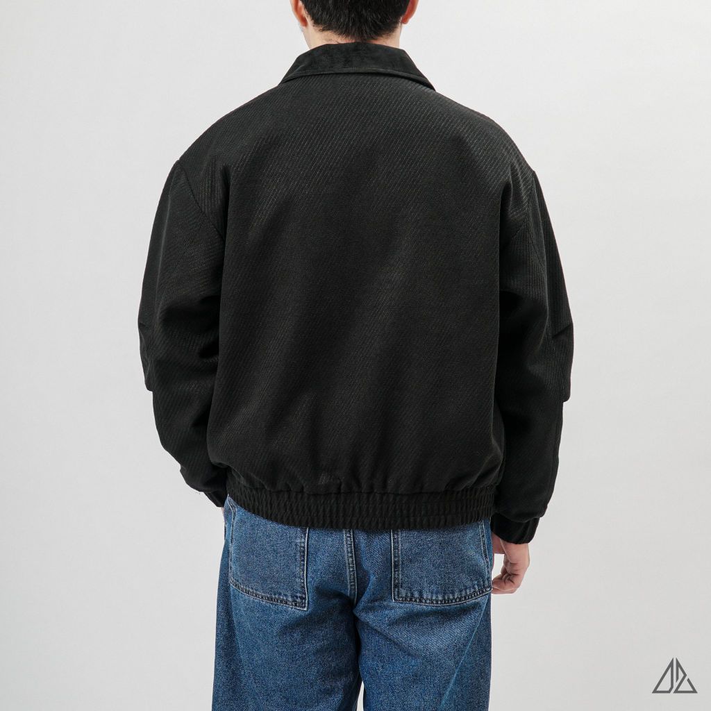 Áo Khoác Nam D2SHOP phối cổ da, vải dạ K-8907