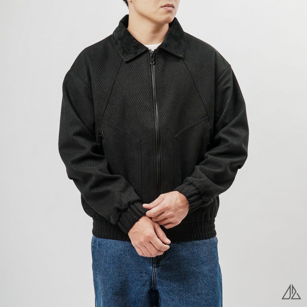 Áo Khoác Nam D2SHOP phối cổ da, vải dạ K-8907