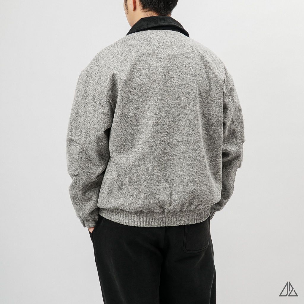 Áo Khoác Nam D2SHOP phối cổ da, vải dạ K-8907