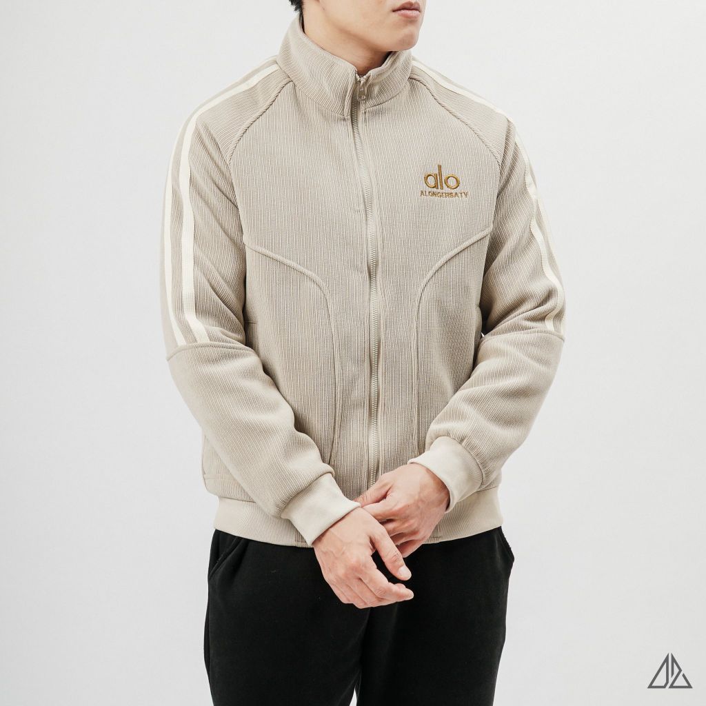 Áo Khoác Nam D2SHOP ALO phối sọc tay, vải nhung lót lông K-9803