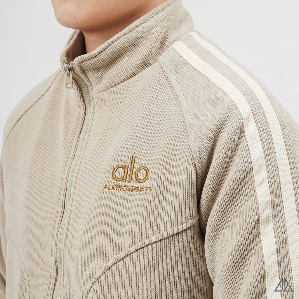 Áo Khoác Nam D2SHOP ALO phối sọc tay, vải nhung lót lông K-9803