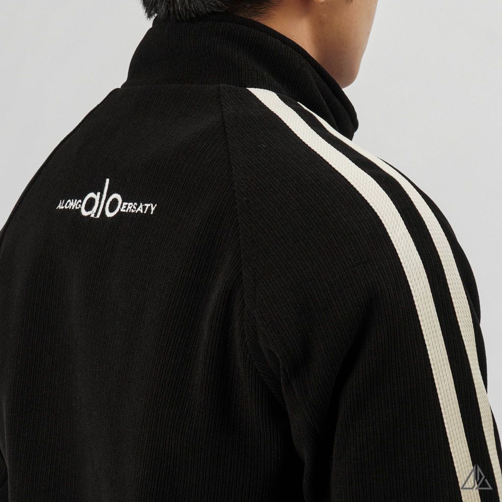 Áo Khoác Nam D2SHOP ALO phối sọc tay, vải nhung lót lông K-9803