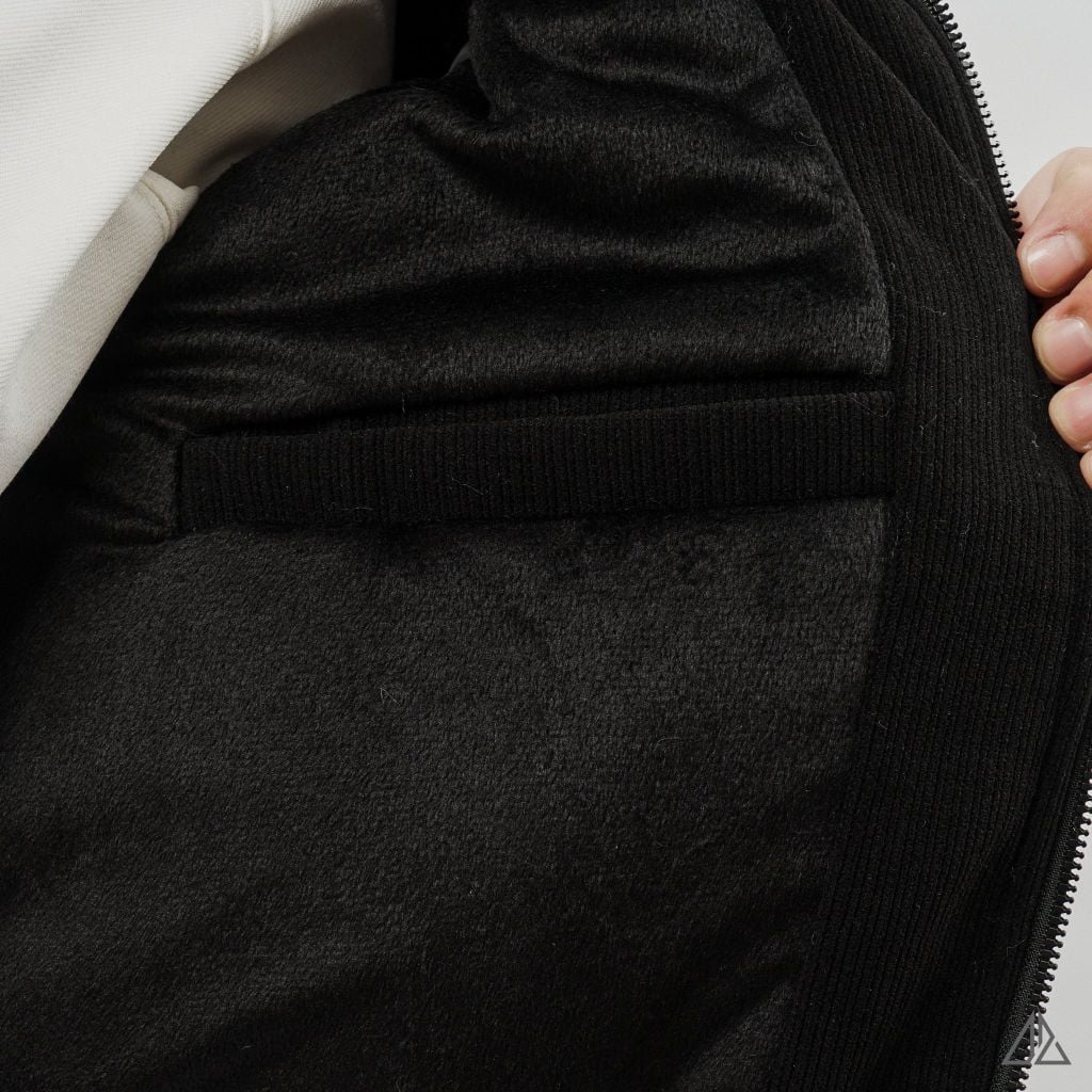 Áo Khoác Nam D2SHOP ALO phối sọc tay, vải nhung lót lông K-9803