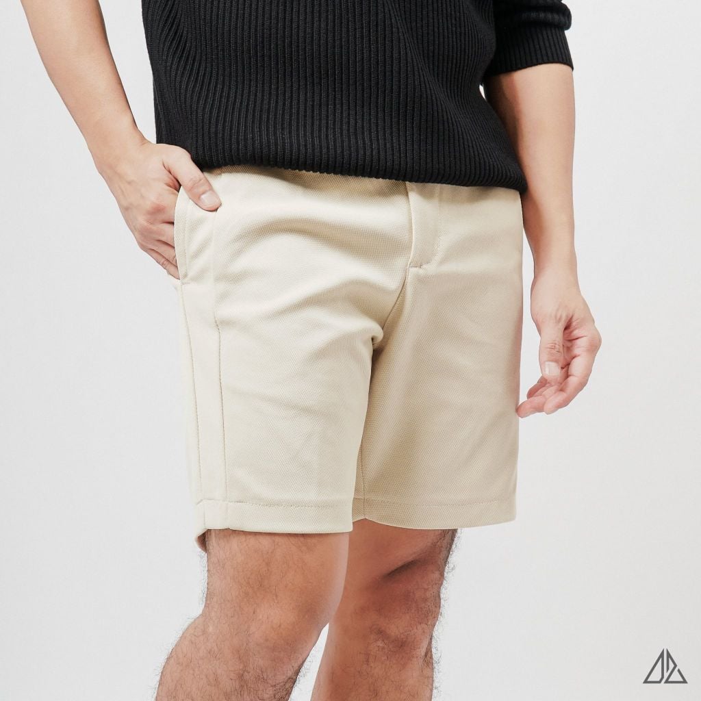 Quần Short Nam D2SHOP đai chun dây rút, vải dệt vân nổi cao cấp