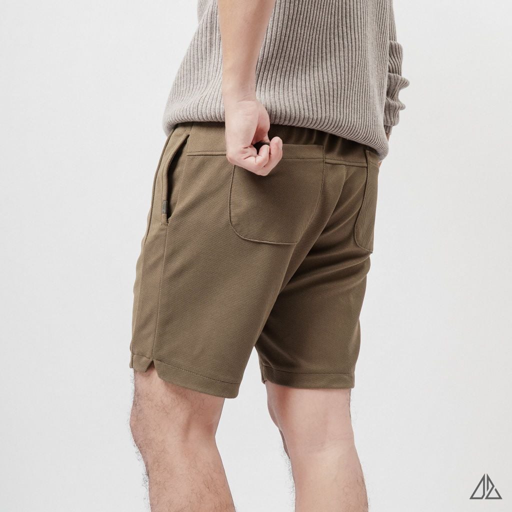 Quần Short Nam D2SHOP đai chun dây rút, vải dệt vân nổi cao cấp