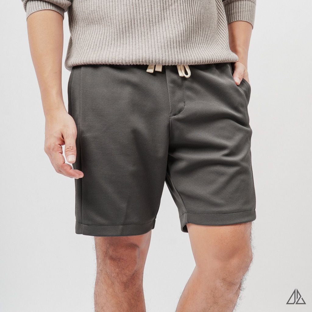 Quần Short Nam D2SHOP đai chun dây rút, vải dệt vân nổi cao cấp