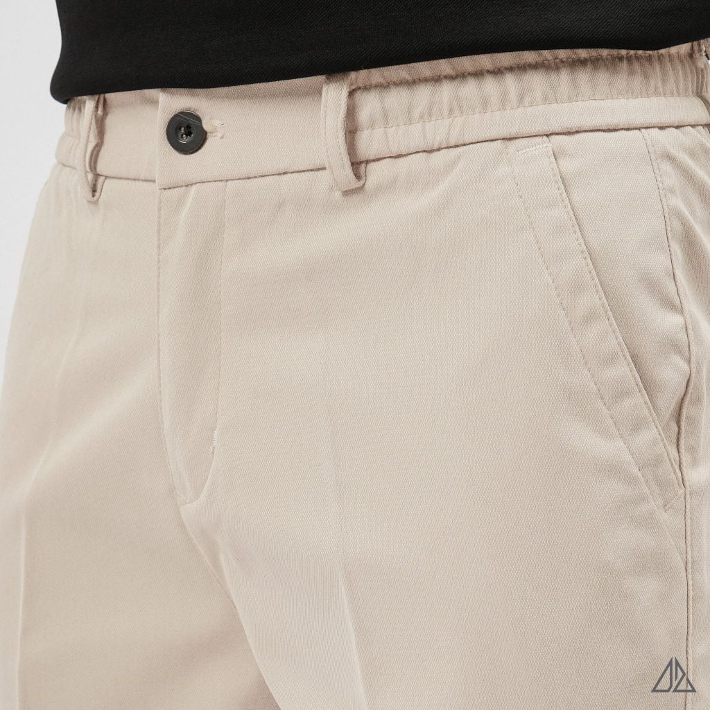 Quần Short Kaki Nam D2SHOP lưng chun, vải dệt Texture L-HKT87