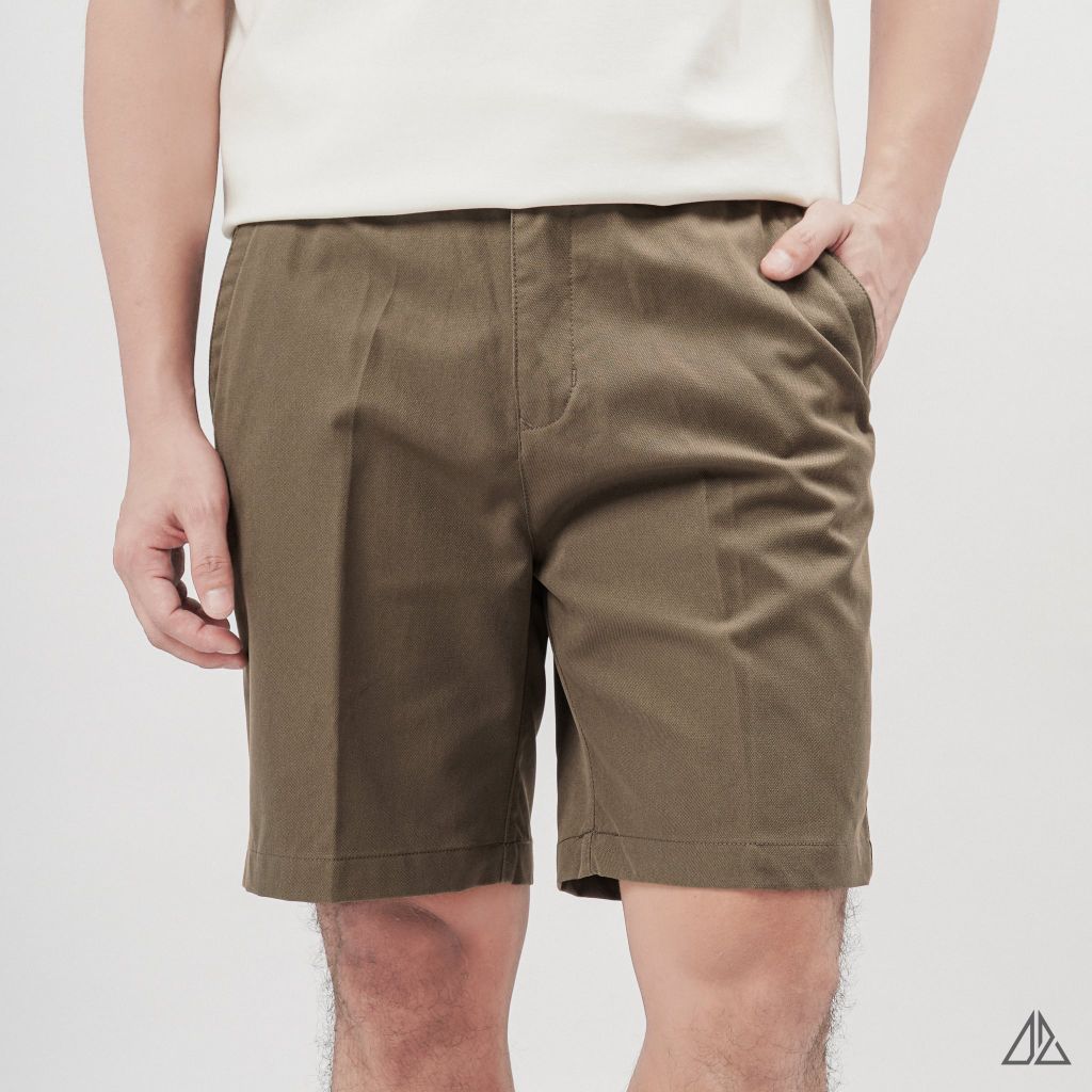 Quần Short Kaki Nam D2SHOP lưng chun, vải dệt Texture L-HKT87
