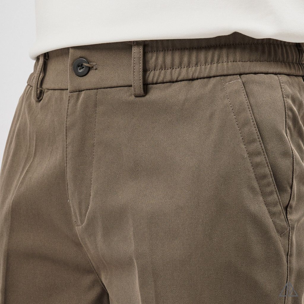 Quần Short Kaki Nam D2SHOP lưng chun, vải dệt Texture L-HKT87