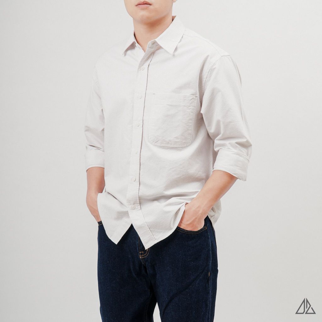 Áo sơ mi nam dài tay D2SHOP kẻ sọc, chất liệu Oxford cao cấp, form Regular SM-2411
