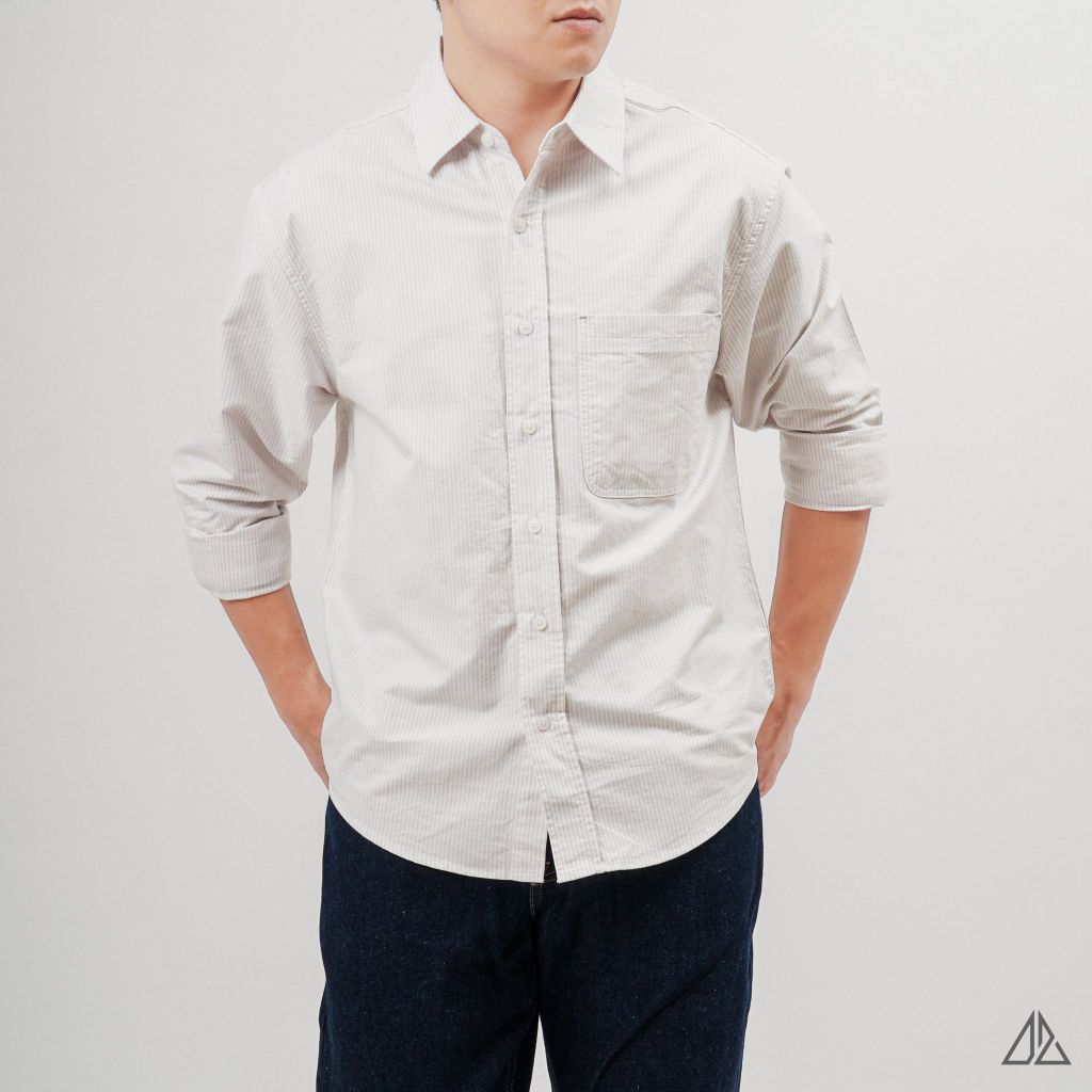 Áo sơ mi nam dài tay D2SHOP kẻ sọc, chất liệu Oxford cao cấp, form Regular SM-2411
