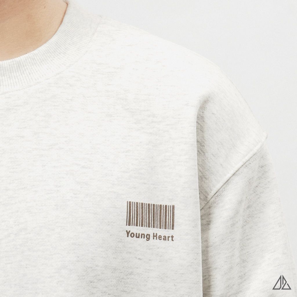 Áo Sweatshirt Nam D2SHOP in lưng YOUNGHEART, vải nỉ cao cấp TD-2607