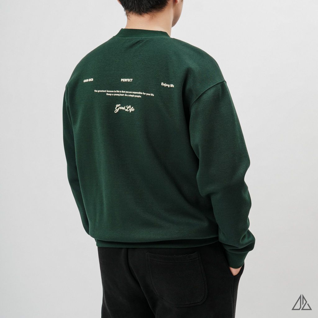 Áo Sweatshirt Nam D2SHOP in lưng YOUNGHEART, vải nỉ cao cấp TD-2607