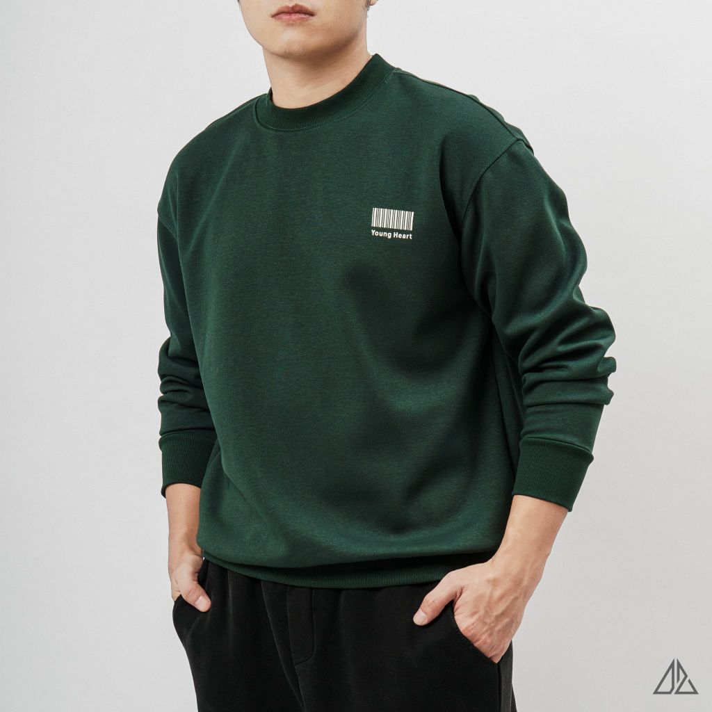 Áo Sweatshirt Nam D2SHOP in lưng YOUNGHEART, vải nỉ cao cấp TD-2607