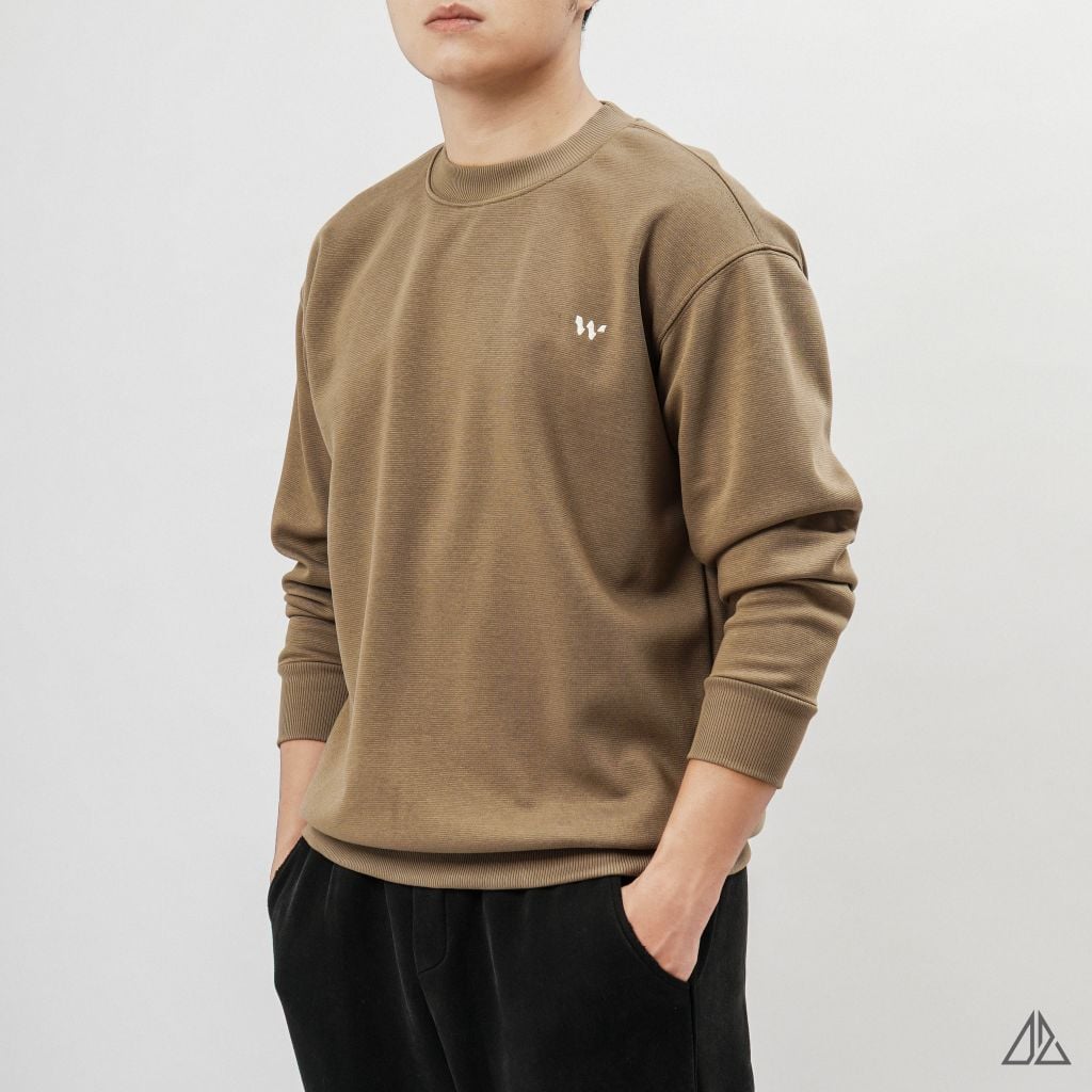 Áo Sweatshirt Nam D2SHOP thêu chữ W, vải nỉ cao cấp TD-2609