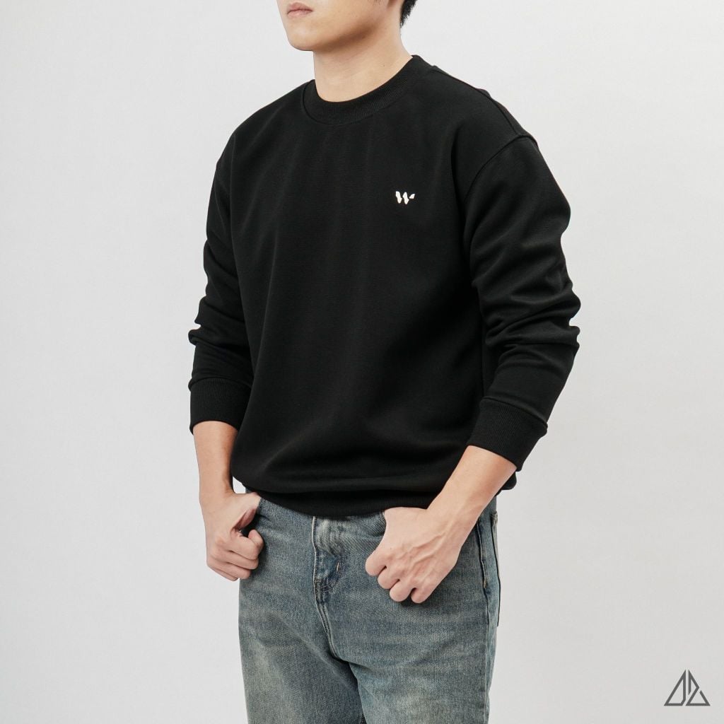 Áo Sweatshirt Nam D2SHOP thêu chữ W, vải nỉ cao cấp TD-2609
