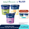 Combo Best Seller Kem Bliss Trà Xanh + Rum Nho + Sữa Chua Phô Mai (473ml x 3 hộp) - livestream 1504
