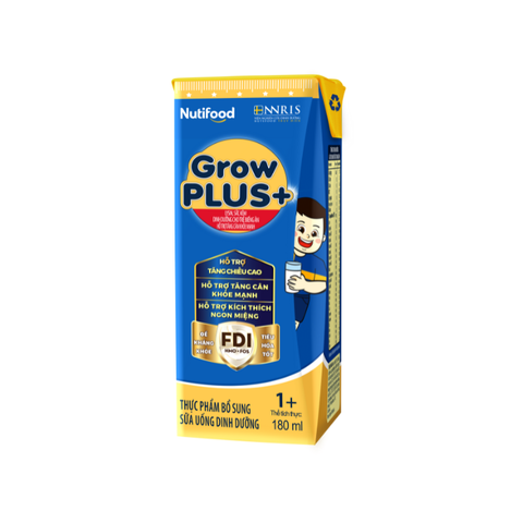  Sữa bột pha sẵn GrowPLUS+ Biếng ăn (XANH) cho trẻ tăng cân khoẻ mạnh 1+ hộp 180ml 