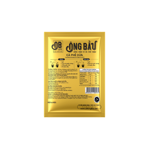  OB Cà Phê Dừa Hòa Tan - Hộp 220g (10 gói lẻ) 