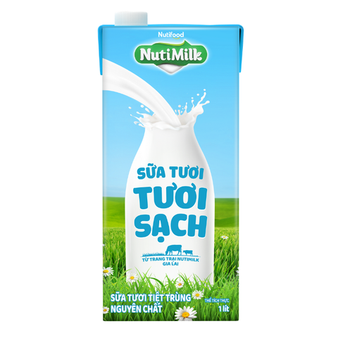  Hộp NutiMilk Sữa Tươi Tươi Sạch Nguyên chất Hộp 1L 
