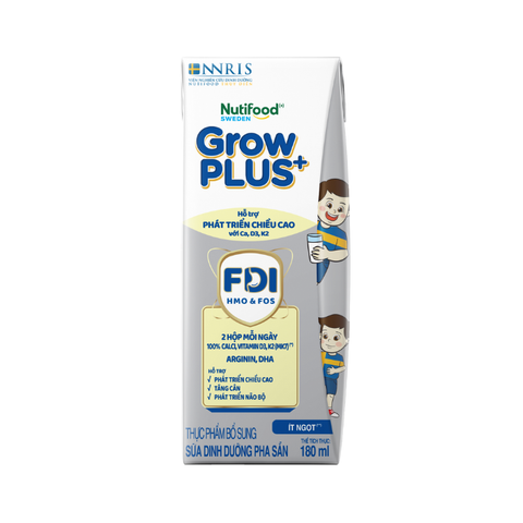  Sữa Bột Pha sẵn Nutifood GrowPLUS+ Cao Lớn Vượt Trội trên 1 tuổi 180ml 