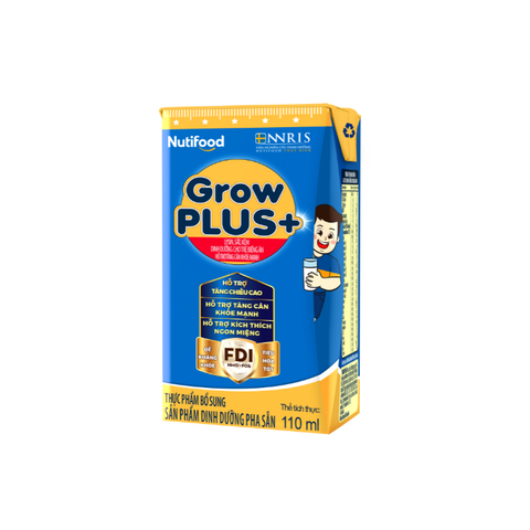  Sữa bột pha sẵn GrowPLUS+ Biếng ăn (XANH) cho trẻ tăng cân khoẻ mạnh (Trên 2 tuổi) hộp 110ml 