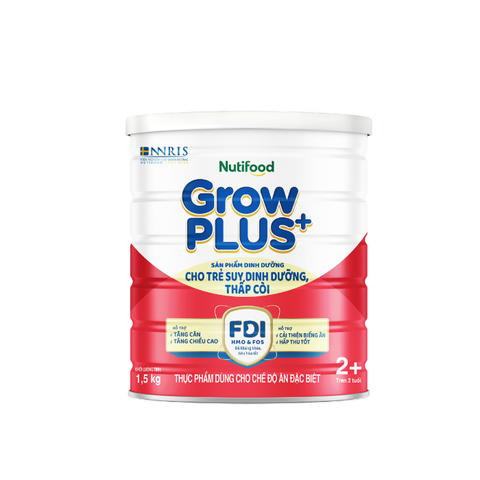  Sữa bột Nutifood GrowPLUS+ Suy Dinh Dưỡng (Đỏ) 2+ Lon 1.5KG 