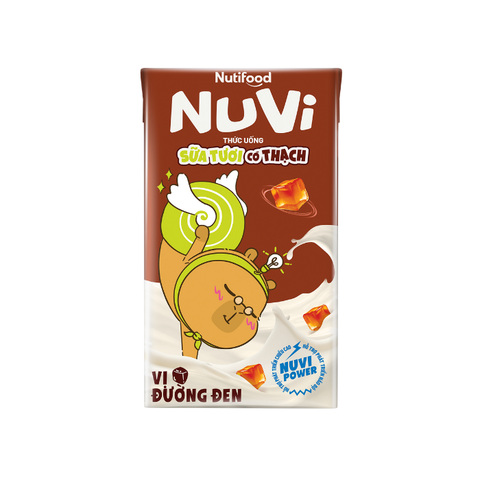  NuVi Thức Uống Sữa Tươi Tiệt Trùng Vị Đường Đen Có Thạch 100 ml 