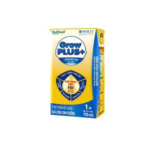  Sữa bột pha sẵn Nutifood GrowPLUS+ Sữa Non Tăng Đề Kháng 1+ hộp 110ml 