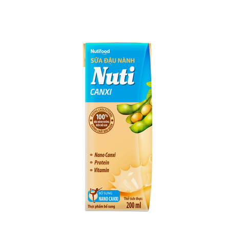  Sữa đậu nành Nuti Canxi hộp 200ml 