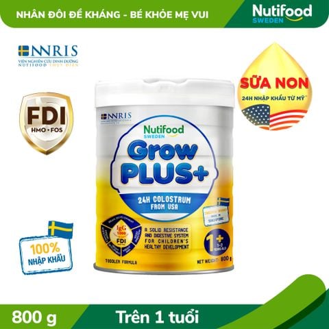  Sữa bột Nutifood GrowPLUS+ Sữa Non 1+ Lon 800g 