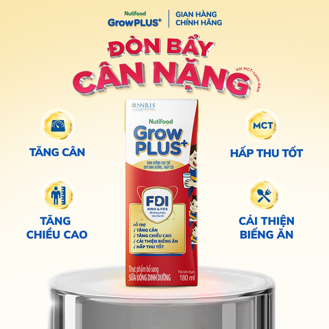  Sữa Bột Pha sẵn Nutifood GrowPLUS+ Suy Dinh Dưỡng trên 1 tuổi 180ml 