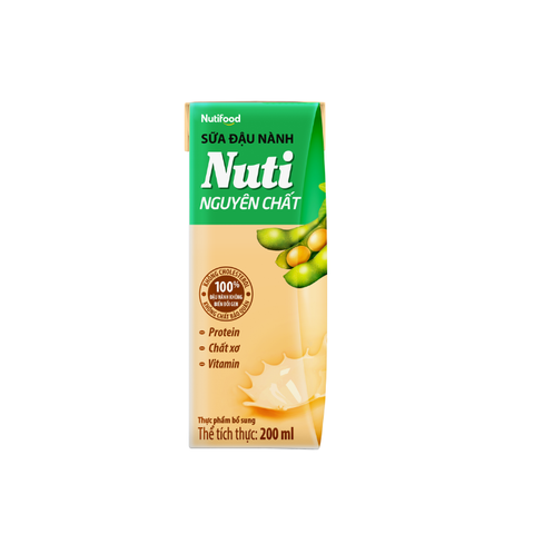  Sữa đậu nành Nuti Nguyên Chất hộp 200ml 