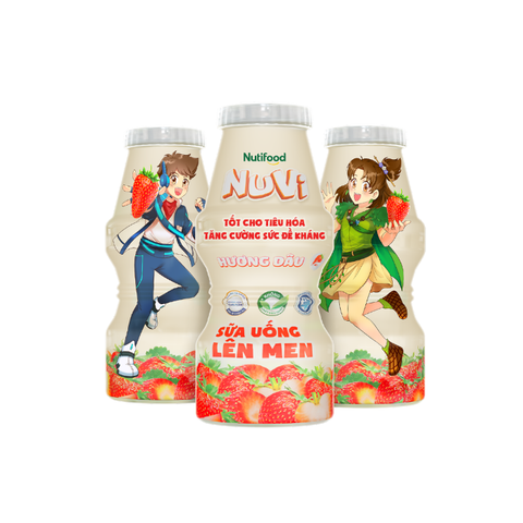  NuVi sữa uống lên men Hương Dâu chai 100 ml 