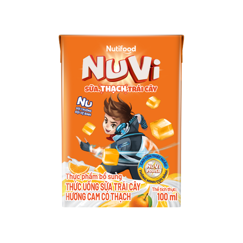 NuVi Thức Uống Sữa Trái Cây Hương Cam Có Thạch Hộp 100 ml 