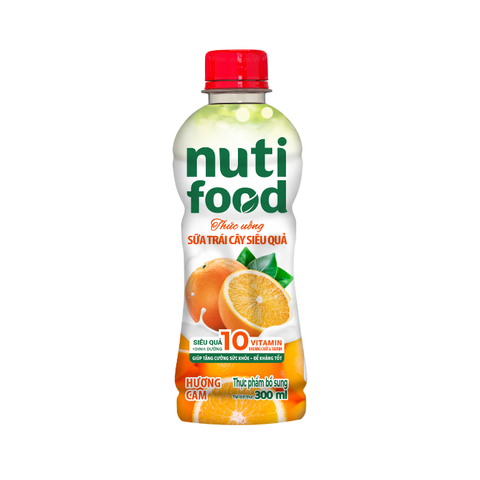  Thức uống Sữa Trái Cây Siêu Quả Nutifood – Hương Cam chai 300ml - Quà tặng 
